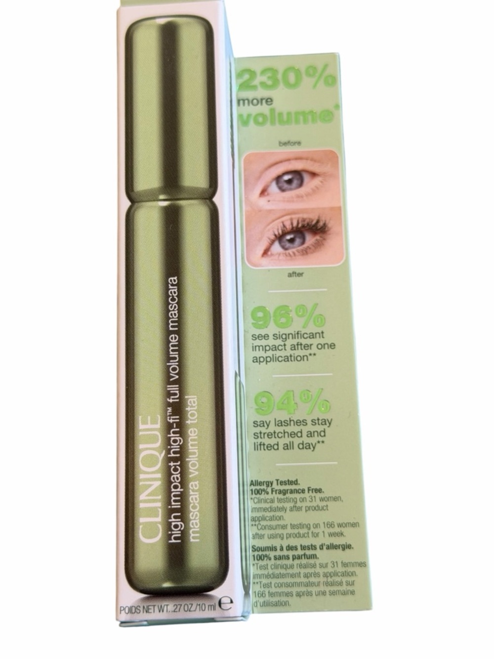 NWT Clinique High Impact High-Fi Full Volume Mascara 01 Intense Black 0.27oz NIB